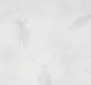 Trachten Halstuch Schal Uni mit Glitter Hirsch | Weiß