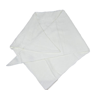 XL Strick Dreieckstuch - Schal  200 x 80 cm | Wollweiß