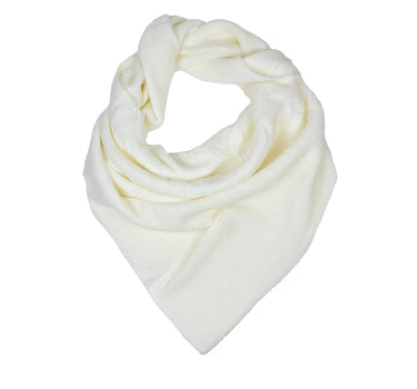 XL Strick Dreieckstuch - Schal  200 x 80 cm | Wollweiß