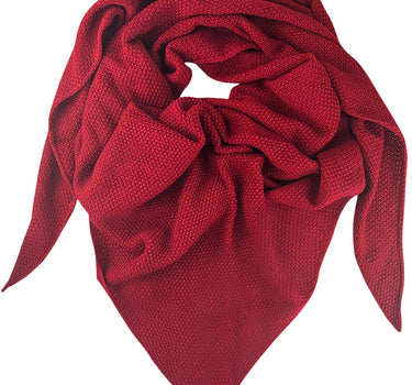 XL Strick Dreieckstuch - Schal  200 x 80 cm | Dunkelrot