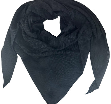 XL Strick Dreieckstuch - Schal  200 x 80 cm | Schwarz