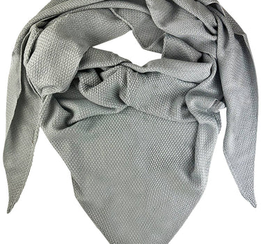 XL Strick Dreieckstuch - Schal  200 x 80 cm | Silbergrau