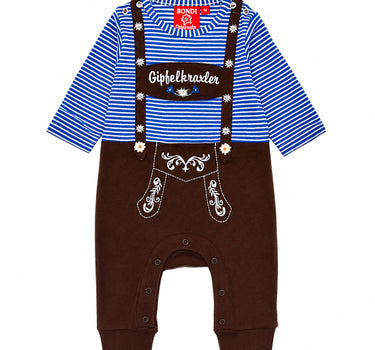 BONDI Baby Strampler "Gipfelkraxler" 91837 | Stripe blue grey