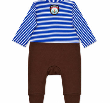 BONDI Baby Strampler "Gipfelkraxler" 91837 | Stripe blue grey