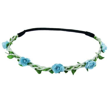 Blumen Haarband "Bella" mit kleinen Rosen | Hellblau