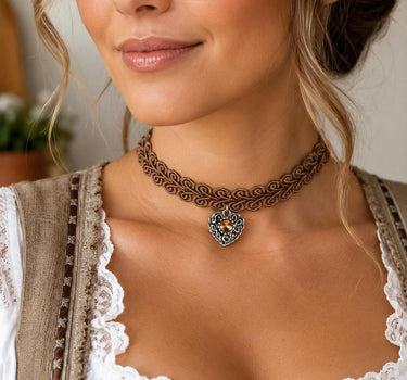 LUISIA® Halsband Kropfband "Editha" | Braun