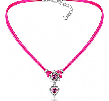 LUISIA® Halskette "Chiara" Herzblüte - Kristalle von Swarovski® | Pink