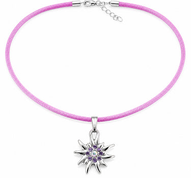 LUISIA® Kinder Halskette "Edelweiß" mit Kristallen von Swarovski® | Flieder