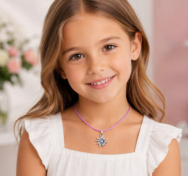 LUISIA® Kinder Halskette "Edelweiß" mit Kristallen von Swarovski® | Flieder