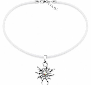 LUISIA® Kinder Halskette "Edelweiß" mit Kristallen von Swarovski® | Weiß