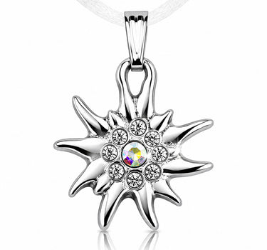 LUISIA® Kinder Halskette "Edelweiß" mit Kristallen von Swarovski® | Weiß