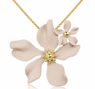 LUISIA® Halskette "Nelia" mit Blumen - 16 Karat vergoldet | Altrosa