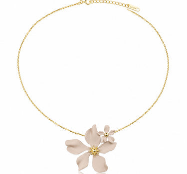 LUISIA® Halskette "Nelia" mit Blumen - 16 Karat vergoldet | Altrosa