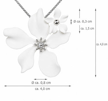LUISIA® Halskette "Nelia" mit Blumen - 16 Karat vergoldet | Olivgrün