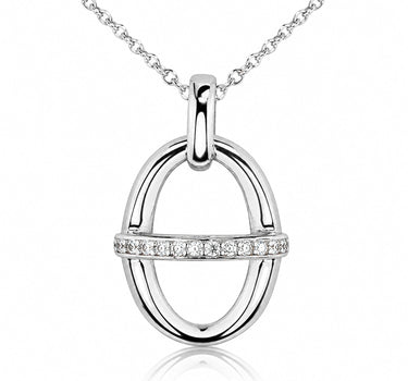 LUISIA Halskette mit Anhänger "Oval" 67012 | 925 Silber (60 cm Länge)