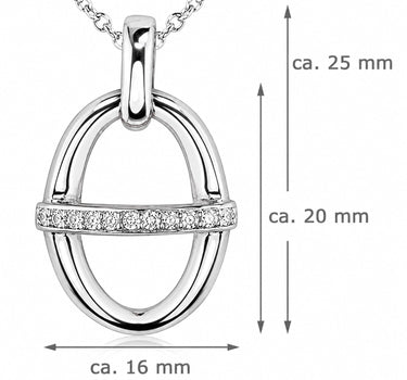 LUISIA Halskette mit Anhänger "Oval" 67012 | 925 Silber (60 cm Länge)