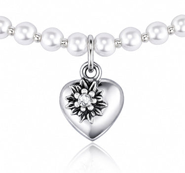 LUISIA® Kinder Perlenkette "Luna" mit Kristallen von Swarovski® | Weiß