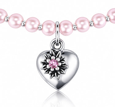 LUISIA® Kinder Perlenkette "Luna" mit Kristallen von Swarovski® | Rosa