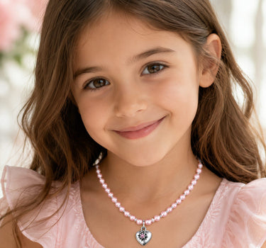 LUISIA® Kinder Perlenkette "Luna" mit Kristallen von Swarovski® | Rosa