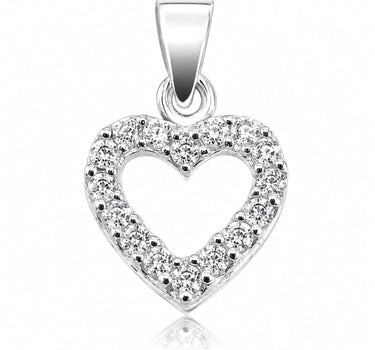 LUISIA® Kettenanhänger "Herz mit Zirkonia" - 925 Sterling Silber