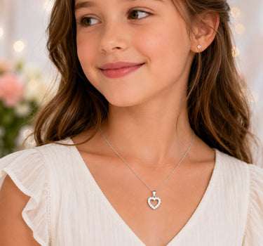 LUISIA® Kettenanhänger "Herz mit Zirkonia" - 925 Sterling Silber