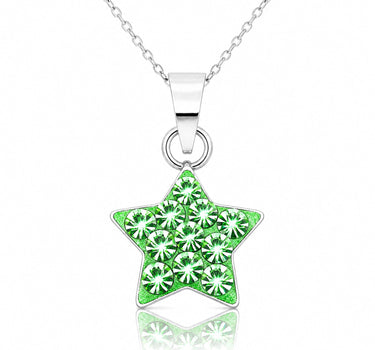 LUISIA® Kettenanhänger "Stern" mit Kristallen von Swarovski® | Hellgrün