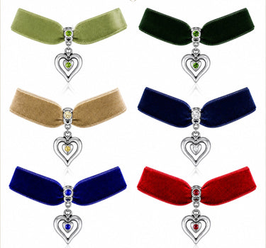 LUISIA® Samt Kropfband "Heart in Heart" | Halskette