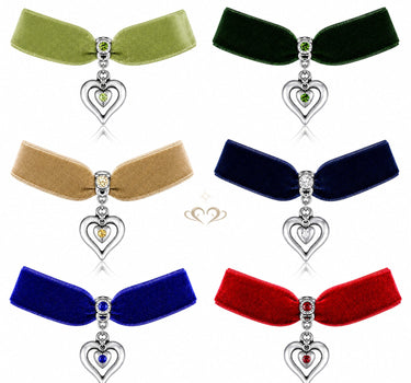 LUISIA® Samt Kropfband "Heart in Heart" | Halskette