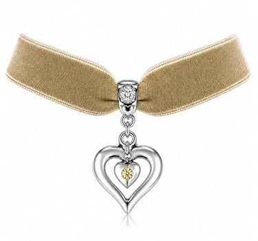 LUISIA® Samt Kropfband "Heart in Heart" | Halskette