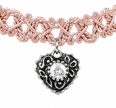 LUISIA® Spitzen Kropfband "Malina" mit Herzanhänger | Rosé