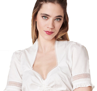 Krüger Dirndlbluse "Tori" Traditionell Halbarm 211165 | Weiß