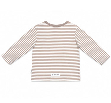 BONDI Baby Langarmshirt "Lastwagen" 93987 | stripe cappuccino white