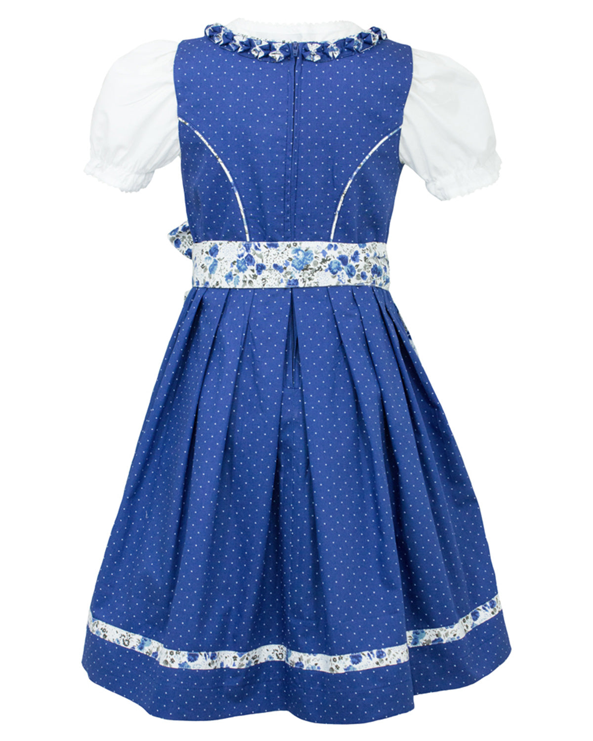 Maddox Dirndl 'Gabriella' 3-tlg. mit Bluse Blümchenmuster, Blau, Zauberhaftes Trachtenkleid für Maddox Dirndl 'Gabriella' 3-tlg. mit Bluse Blümchenmuster, Blau, Zauberhaftes Trachtenkleid für