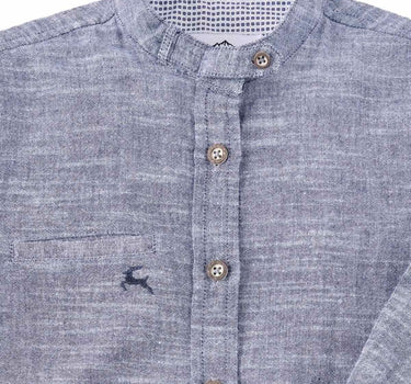 MADDOX Kinder Trachtenhemd "Justus" mit Hirschstickerei K-106 | Blau