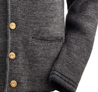 MADDOX Herren Trachten Strickjacke "Altishofen" mit Stehkragen | Kiesel Braun
