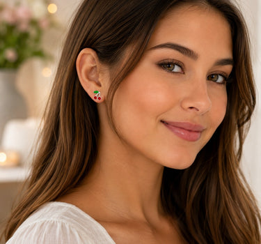 LUISIA® Kinder Ohrstecker "Kirschen" mit Kristallen von Swarovski®