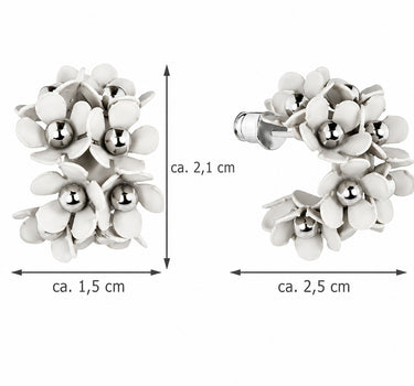 LUISIA® Halb Creolen Ohrstecker "Mia" mit Blüten | Sand