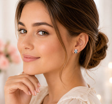 LUISIA® Ohrstecker "Panda Bär" mit Zirkonia E-15149 | 925 Sterling Silber