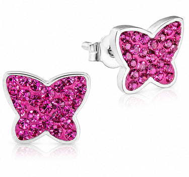 LUISIA® Ohrringe "Schmetterling" mit Kristallen von Swarovski® | Pink