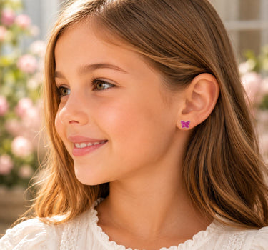 LUISIA® Ohrringe "Schmetterling" mit Kristallen von Swarovski® | Pink