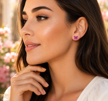 LUISIA® Ohrringe "Schmetterling" mit Kristallen von Swarovski® | Pink