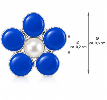 LUISIA® Ohrstecker "Blume"  - 925 Sterling Silber | Blau