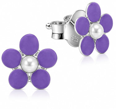 LUISIA® Ohrstecker "Blume"  - 925 Sterling Silber | Lila