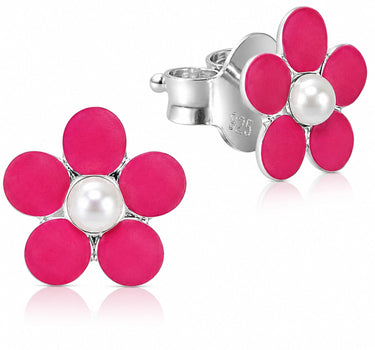 LUISIA® Ohrstecker "Blume"  - 925 Sterling Silber | Pink