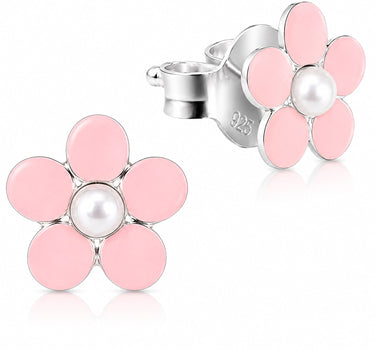 LUISIA® Ohrstecker "Blume"  - 925 Sterling Silber | Rosa