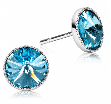 LUISIA® Solitär Ohrstecker "Joy" mit Kristallen von Swarovski® | Aquamarine