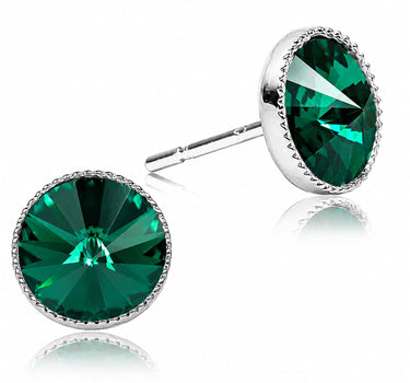 LUISIA® Solitär Ohrstecker "Joy" mit Kristallen von Swarovski® | Emerald