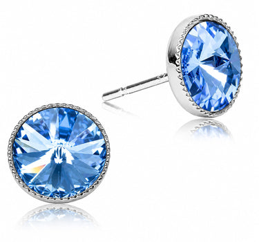 LUISIA® Solitär Ohrstecker "Joy" mit Kristallen von Swarovski® | Light Safir
