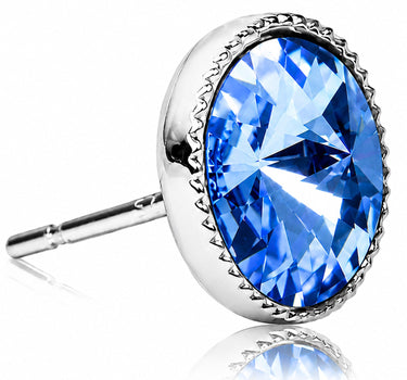 LUISIA® Solitär Ohrstecker "Joy" mit Kristallen von Swarovski® | Light Safir