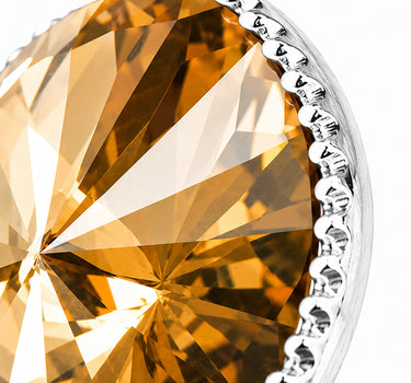 LUISIA® Solitär Ohrstecker "Joy" mit Kristallen von Swarovski® | Light Col. Topaz
